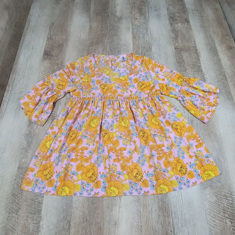 Agnes & Dora Women's Floral Pattern Ruffle Sleeve Blouse Multicolor Small